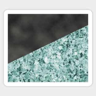 Polished granite verde - turquoise stone & black leather Sticker